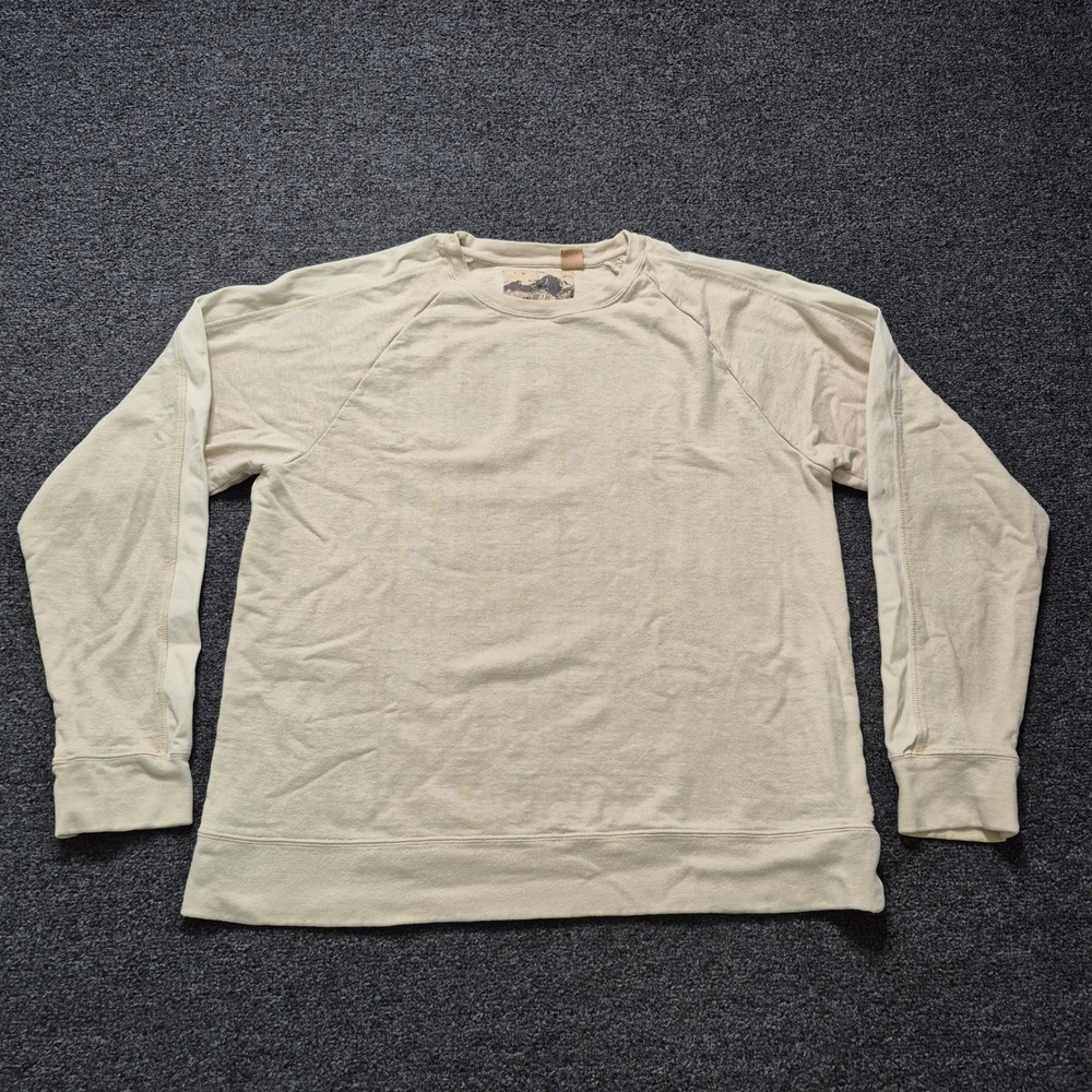 Gramicci Sweatshirt Oatmeal Beige Mens Large Hemp Organic Cotton Raglan Pullover